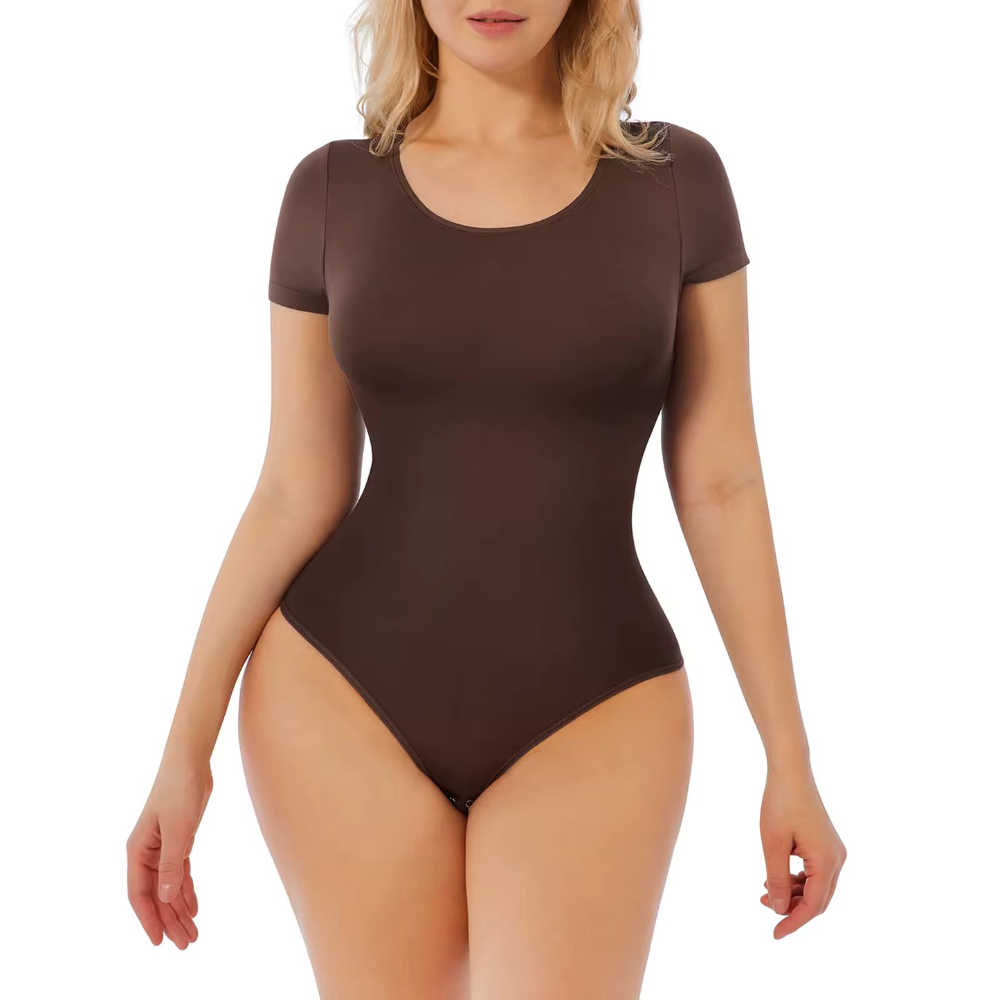 Body suit Sculptant Gainant Sans Coutures à Manches Courtes pour Femme