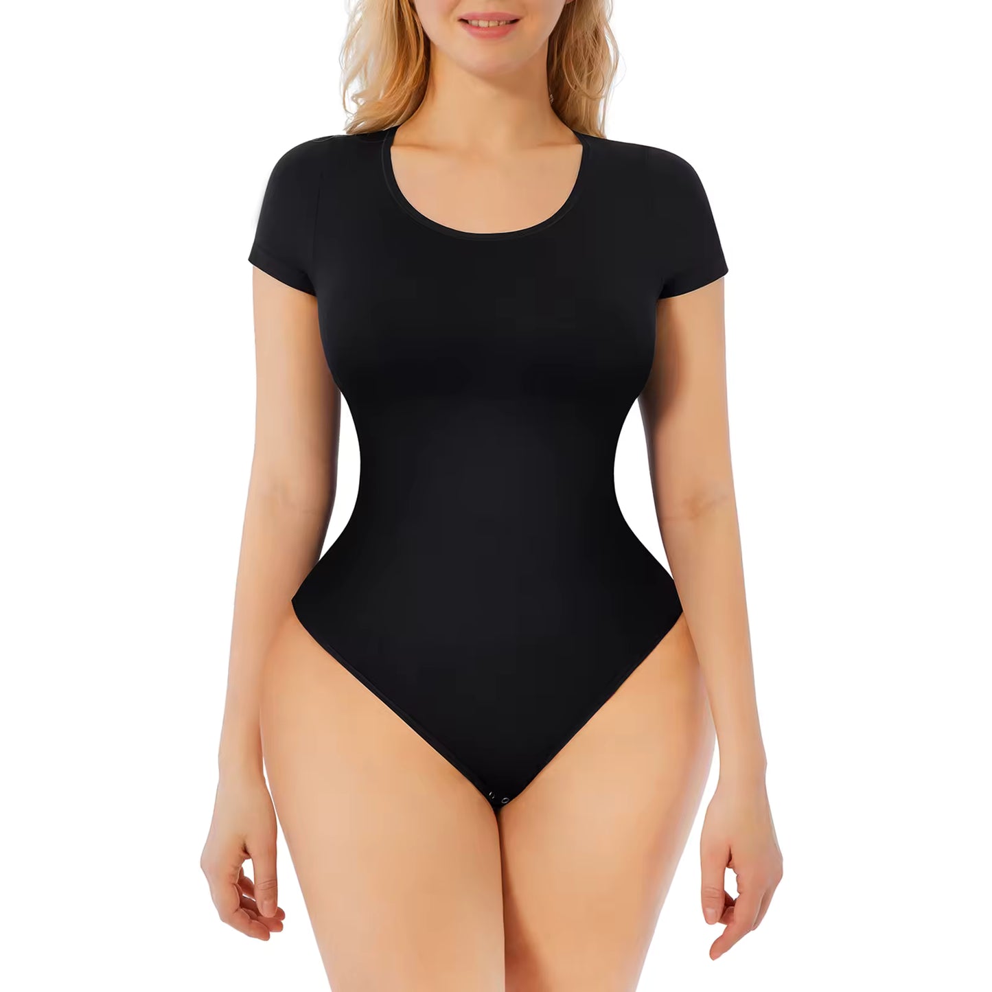 Body suit Sculptant Gainant Sans Coutures à Manches Courtes pour Femme