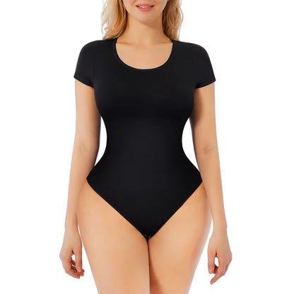 Body suit Sculptant Gainant Sans Coutures à Manches Courtes pour Femme