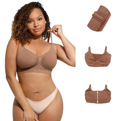 Soutien-gorge sans armatures qui remonte naturellement la poitrine.