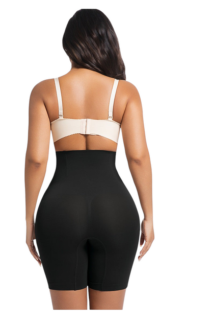Vue arrière du short gainant taille haute noir JOY-STYLE sculptant la silhouette pour un maintien optimal