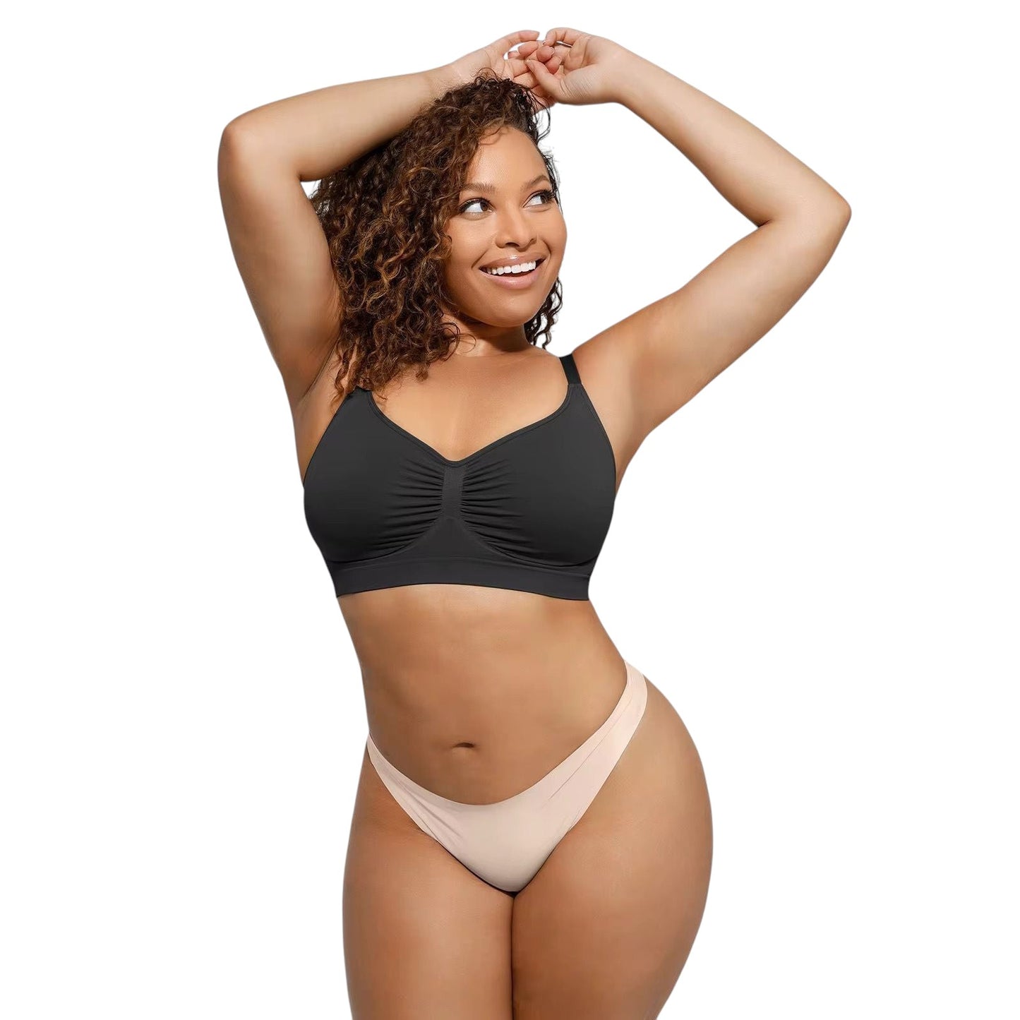 Soutien-gorge sans armatures qui remonte naturellement la poitrine.