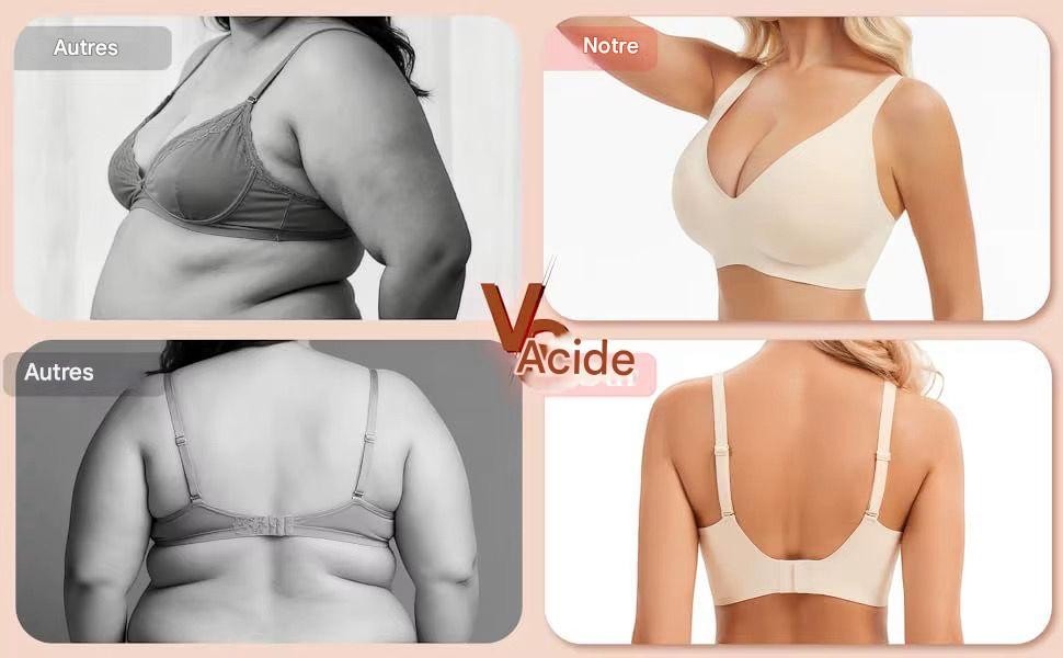 JOY-STYLE Jelly Sculpt Invisible bra in beige, seamless design for comfortable support and shaping.